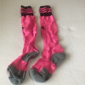 Adidas Vibrant Pink and Gray soccer  Socks woman’s size medium